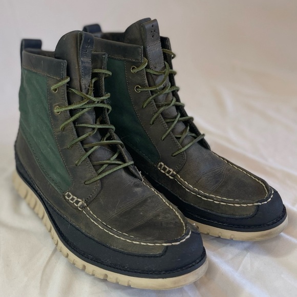 Cole Haan Zerogrand Tall Green Leather Boots N2157* Men's Size 8M - Picture 2 of 12